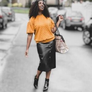 Rachel Comey Faux Leather Faux Croc Textured Pencil Skirt Size 6